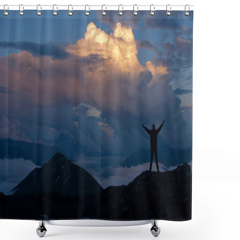 Personality  Beautiful Cloudscape In Mountains Shower Curtains