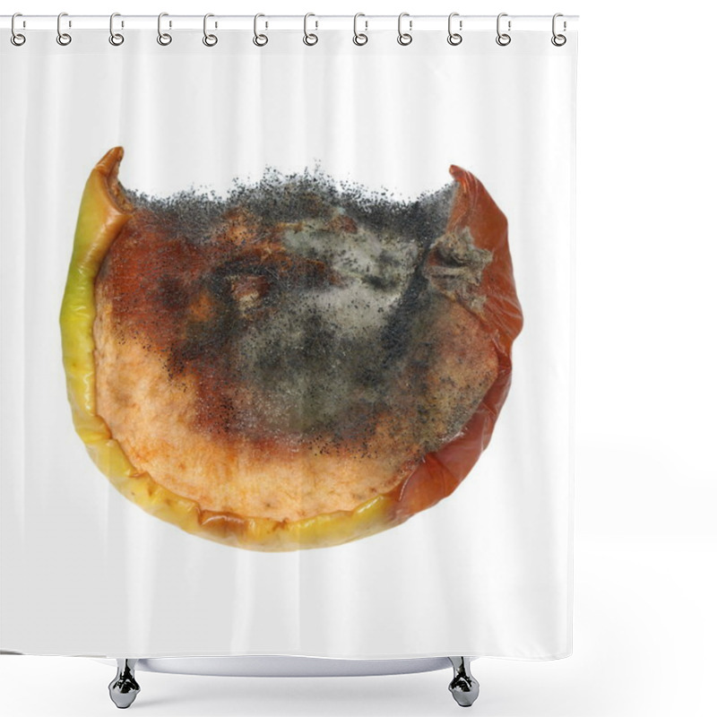 Personality  Moldy Apple Isolated On White Background, Fungi Shower Curtains