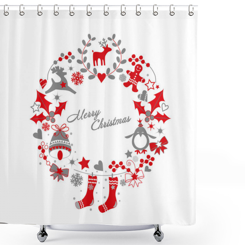 Personality  Elegant Christmas Card  Shower Curtains