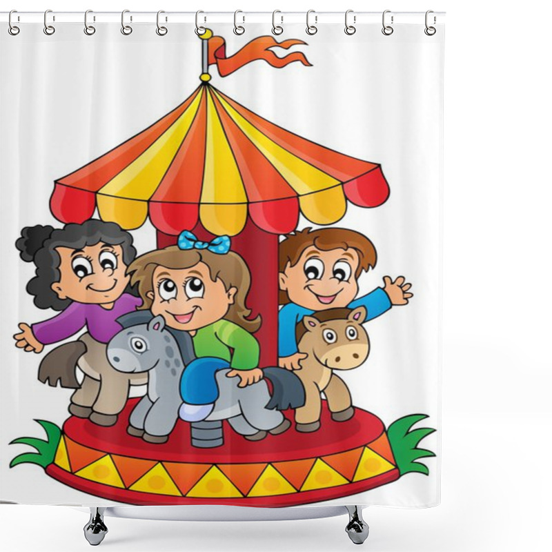 Personality  Image With Carousel Theme 1 Shower Curtains