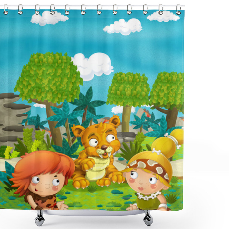 Personality  Sabre Tooth - Happy Pair Of People  Shower Curtains