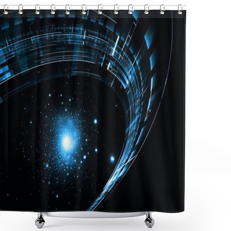 Personality  Space Technologies Abstract Shower Curtains