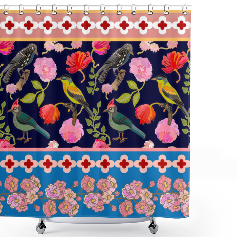 Personality  Japanese Garden. Seamless Oriental Pattern With Victorian Motifs.  Shower Curtains