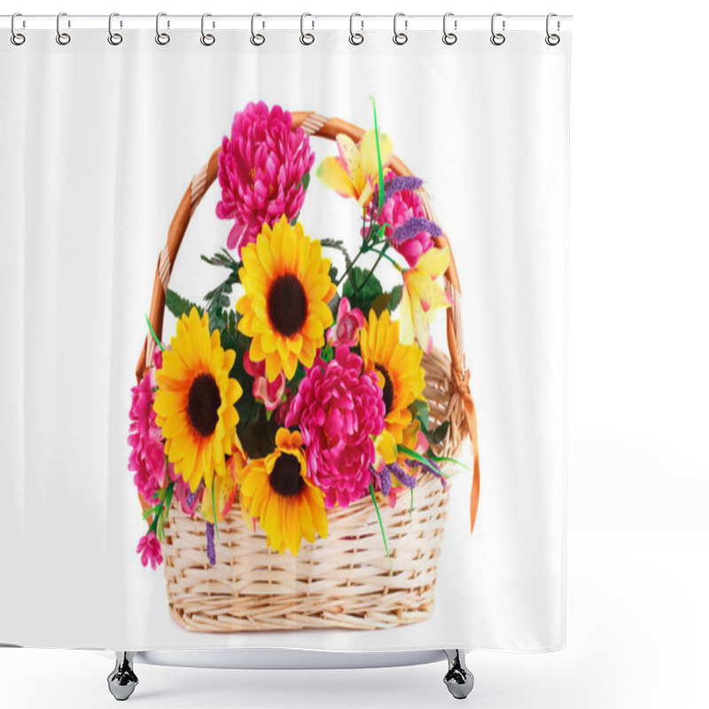 Personality  Flowers In Basket Shower Curtains