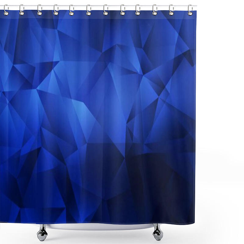 Personality  Dark BLUE Vector Abstract Mosaic Pattern. Shining Polygonal Illustration, Which Consist Of Triangles. New Template For Your Brand Book. Shower Curtains