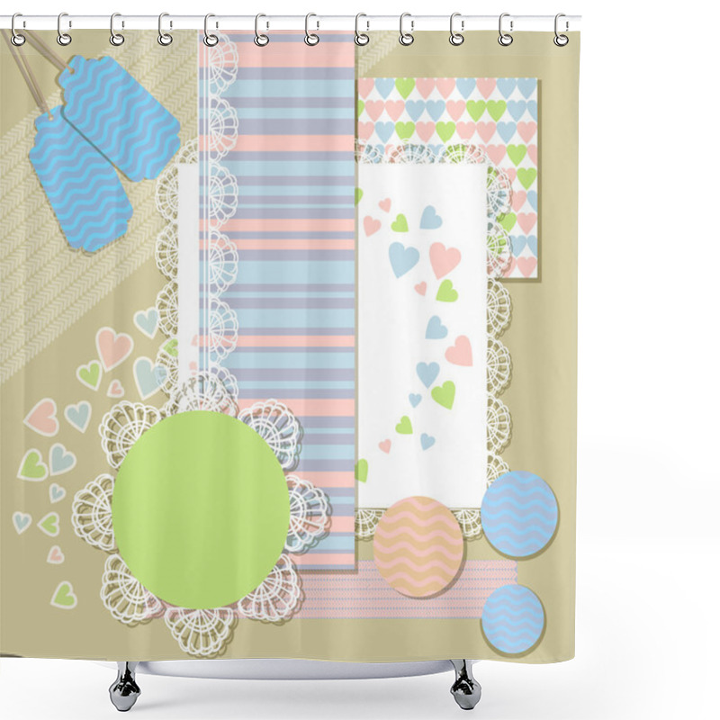 Personality  Pattern With Hearts, Vector Illustration  Shower Curtains