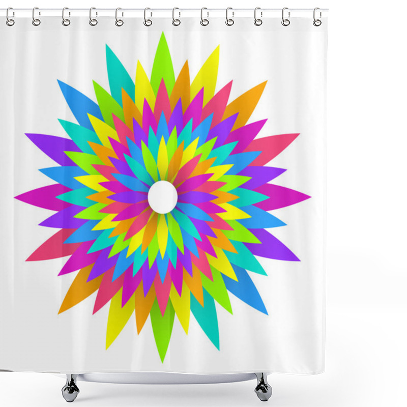 Personality  Abstract Geometric Rainbow Flower Logo Design Shower Curtains