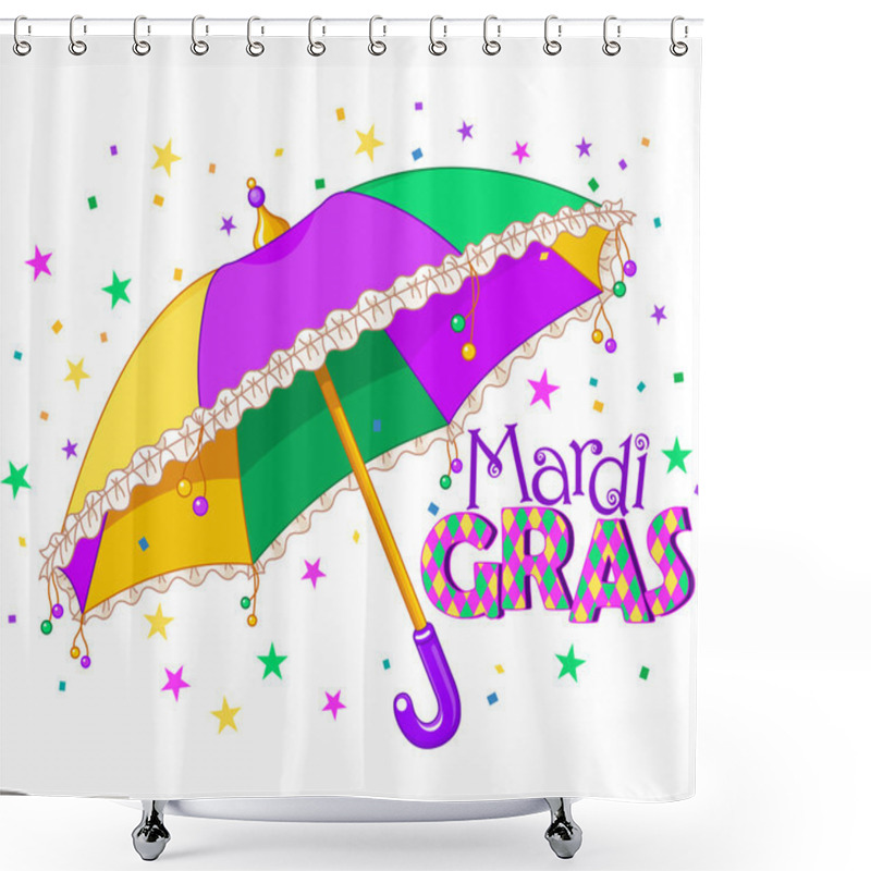 Personality  Mardi Gras Umbrella Shower Curtains