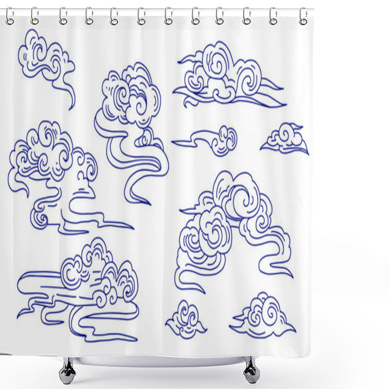 Personality  Set Of Chinese Clouds 1 Shower Curtains