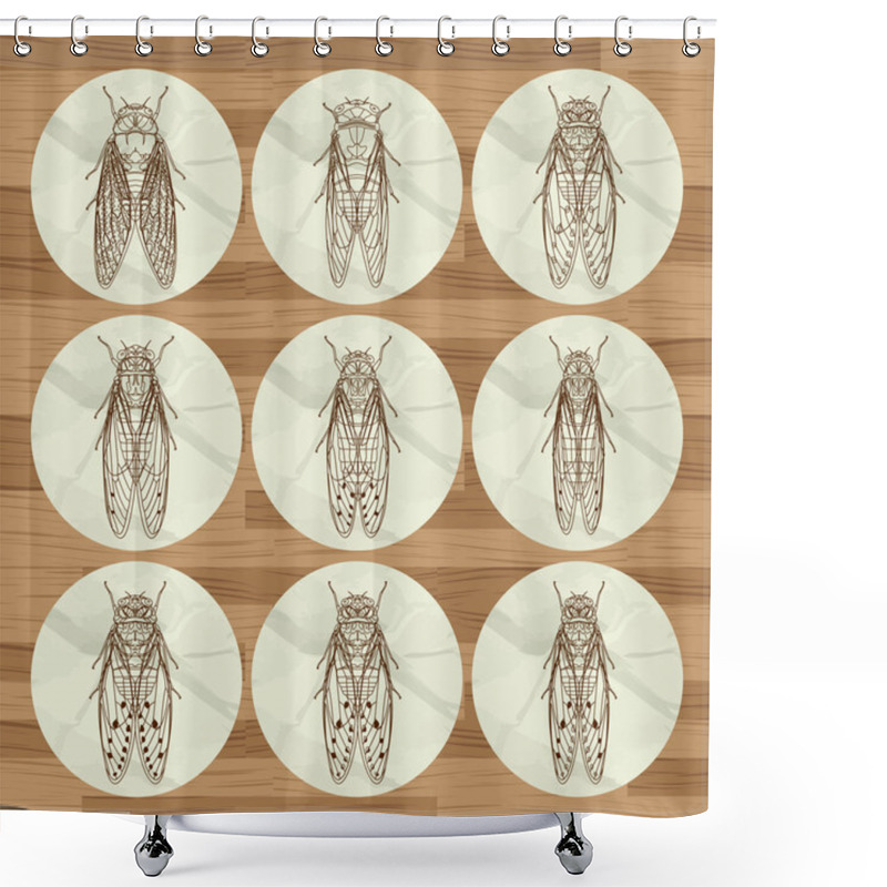 Personality  Insect Background Shower Curtains