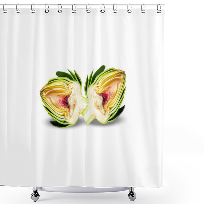 Personality  Globe Artichoke Or Cynara Cardunculus Fruits On Isolated White Background Shower Curtains