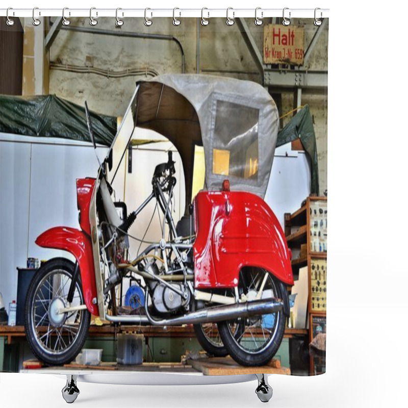 Personality  A Motorcycle With Three Wheels Shower Curtains