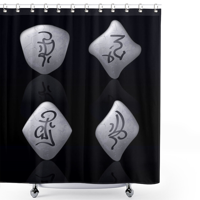 Personality  Runic Stones Shower Curtains