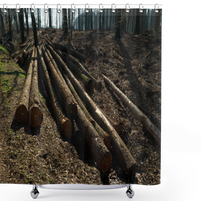 Personality  Cut Down Trees Shower Curtains