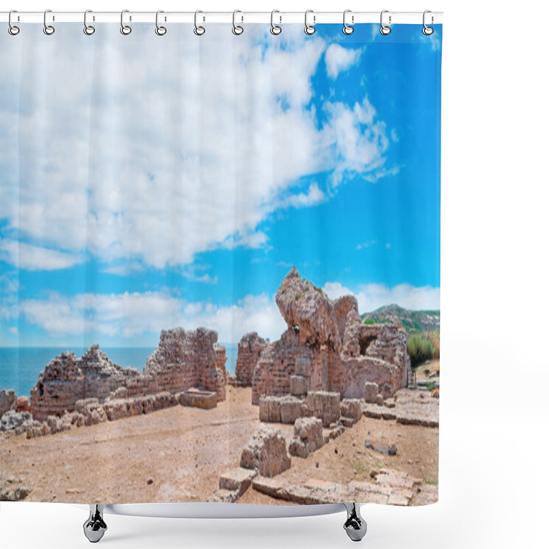 Personality  White Clouds And Antique Ruins Shower Curtains