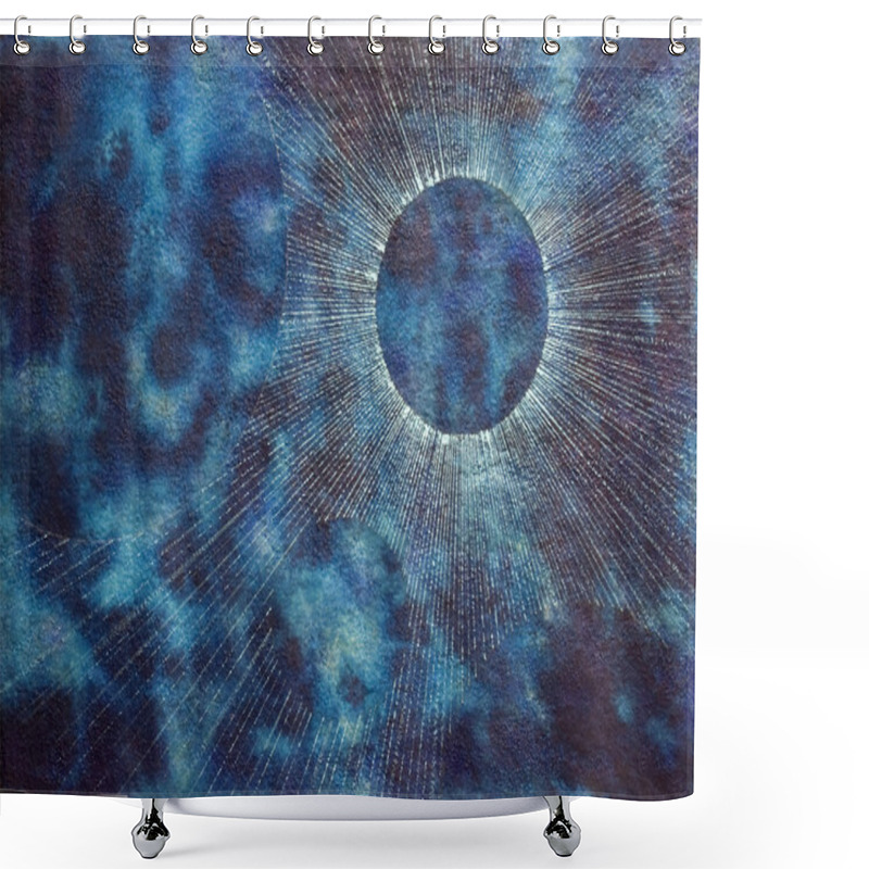 Personality  Blue Spacy Coronal Background Shower Curtains