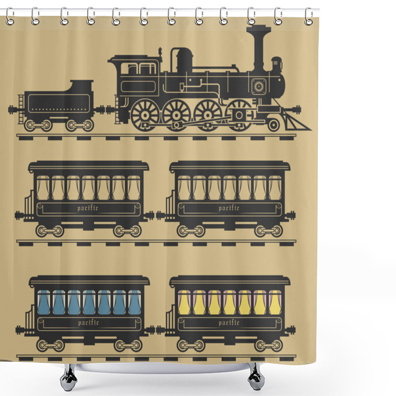 Personality  Locomotive Train Shower Curtains