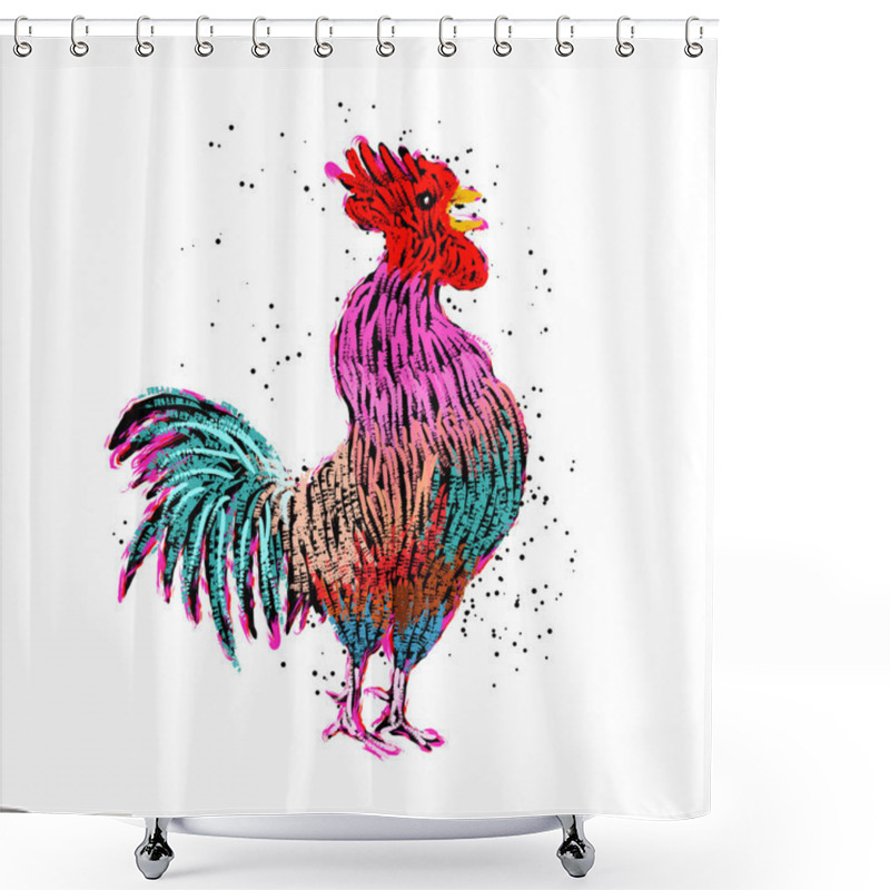 Personality  Rooster, Symbol Of Chinese New Year 2017. Shower Curtains