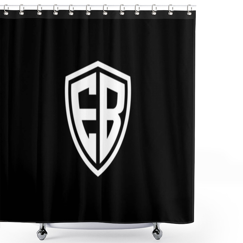 Personality  Initial Monogram Letter E B Logo Design Vector Template. E B Letter Logo Design Shower Curtains