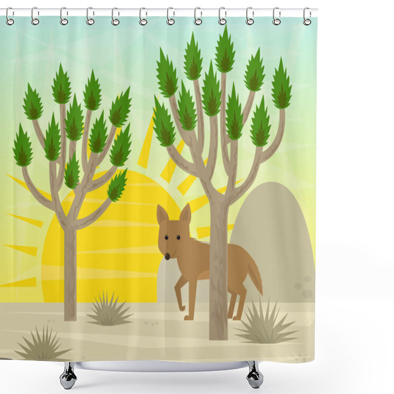 Personality  Joshua Tree And Coyote Shower Curtains