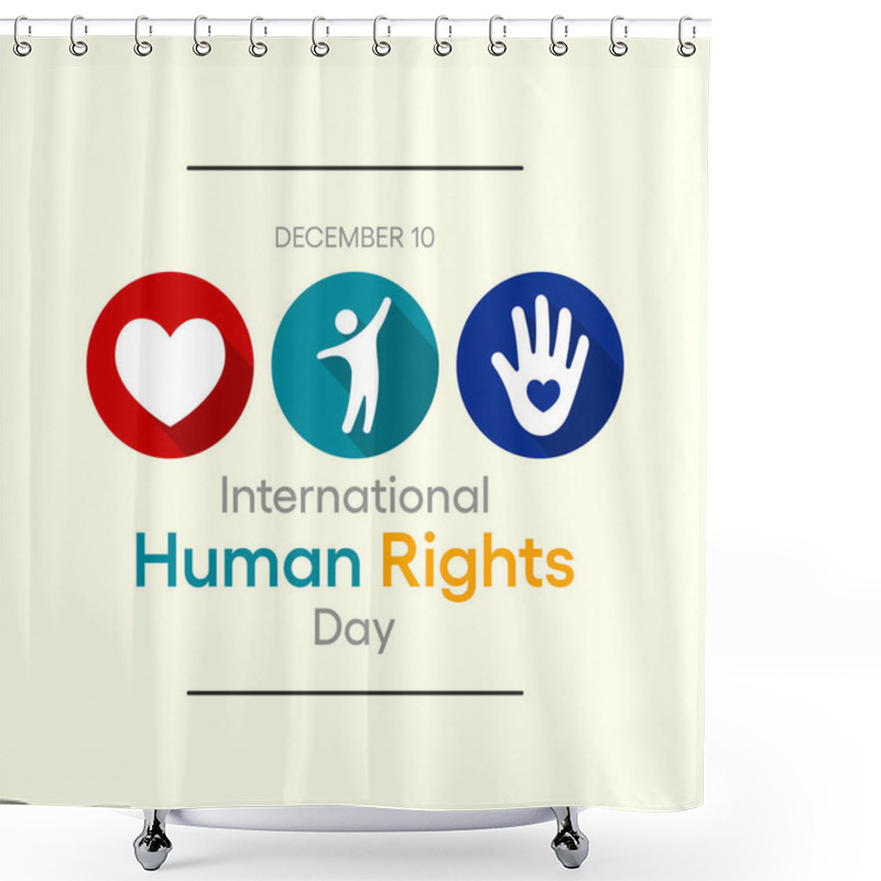 Personality  Vector Illustration On The Theme Of International Human Rights Day Observed Each Year On December 10th Across The Globe. Shower Curtains