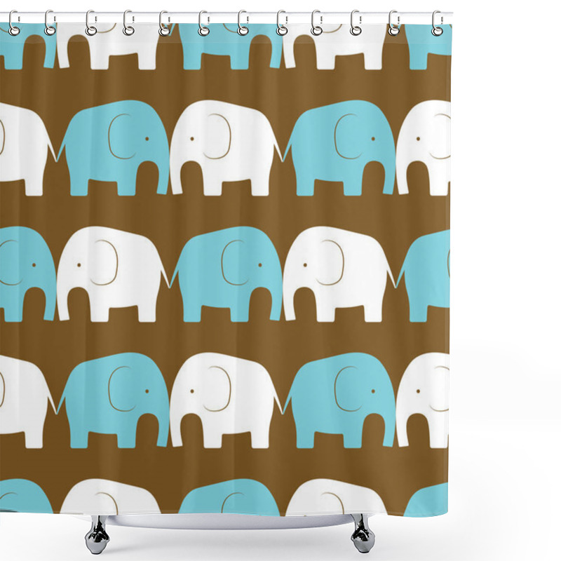 Personality  Elephant Seamless Pattern Shower Curtains