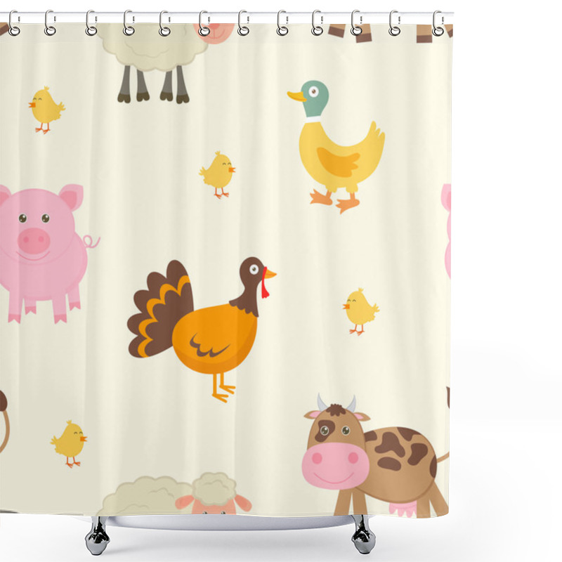 Personality  Farm Animals Pattern Shower Curtains