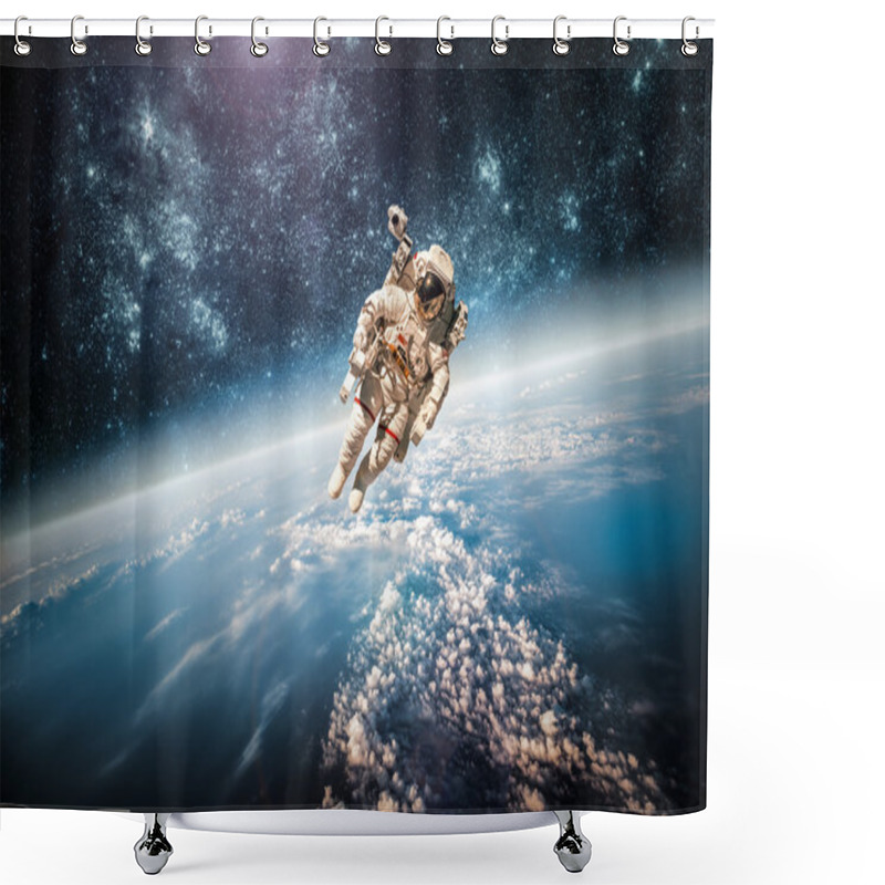 Personality  Astronaut In Outer Space Shower Curtains