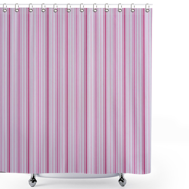 Personality  Pink Wrapper Design With Vertical Lines Shower Curtains