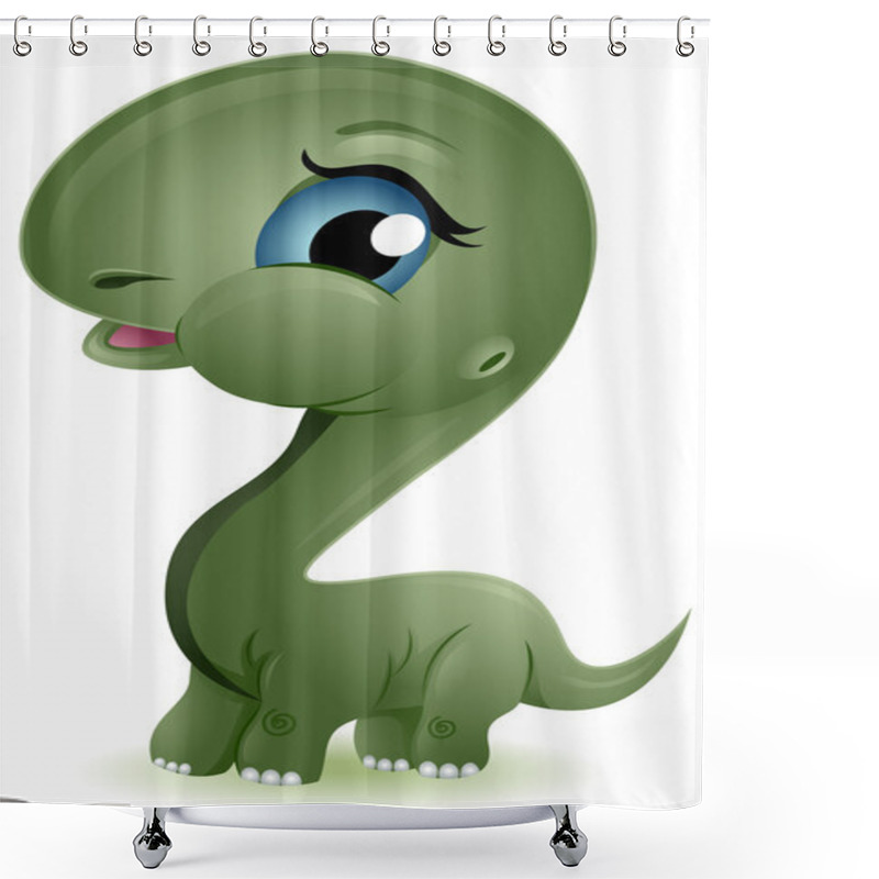 Personality  Baby Brontosaurus Shower Curtains