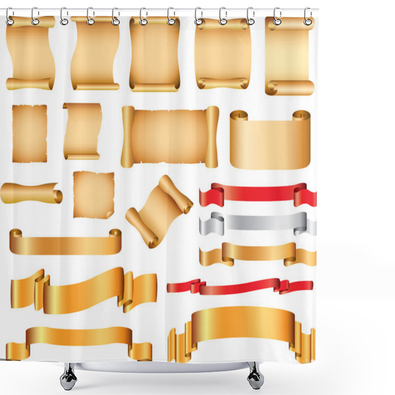 Personality  Scrolls And Flags Set Shower Curtains