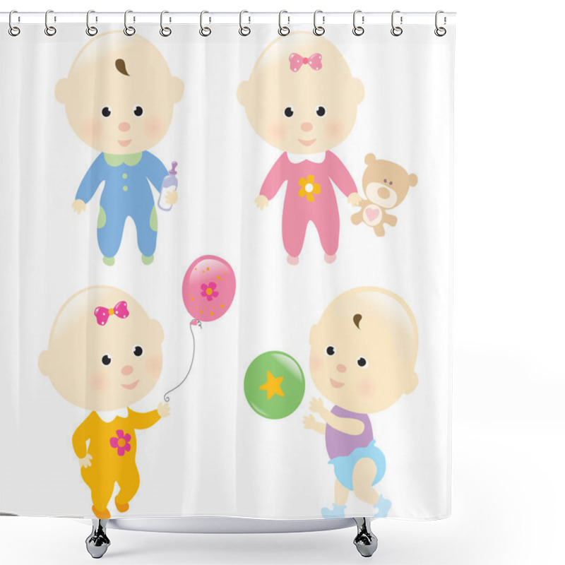 Personality  Baby Set 3 Isolated Shower Curtains