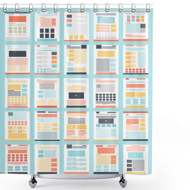 Personality  Collection Of Flat Website Templates Shower Curtains