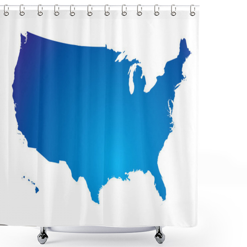 Personality  North America Blue Map Shower Curtains