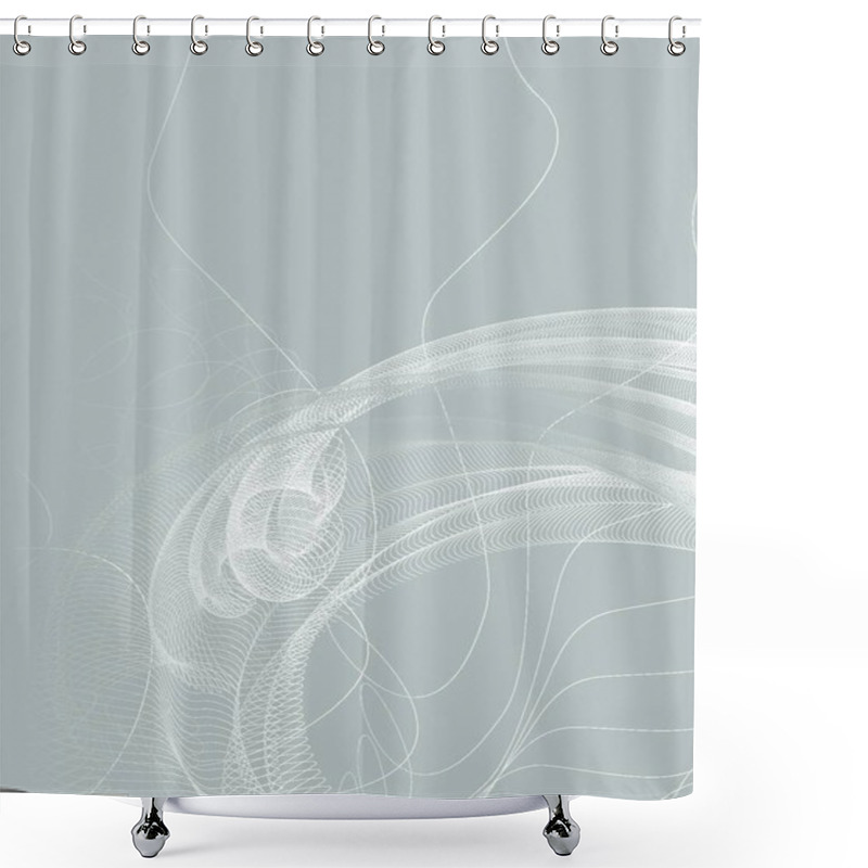 Personality  Abstract Grid Lines, Vector Composition With Motion Effect Shower Curtains