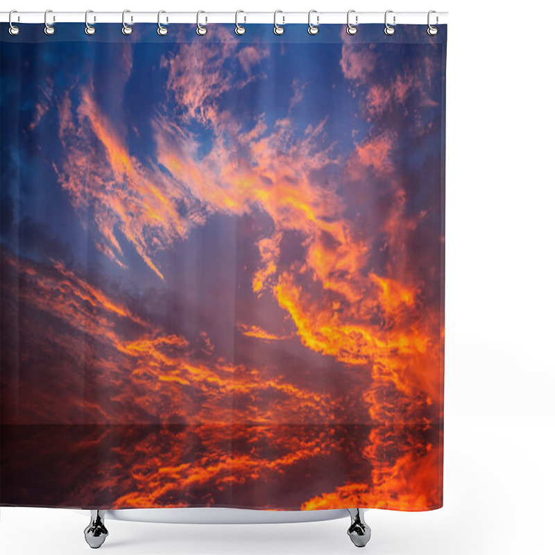 Personality  Beautiful Sky With Clouds And Sun Rays Shower Curtains