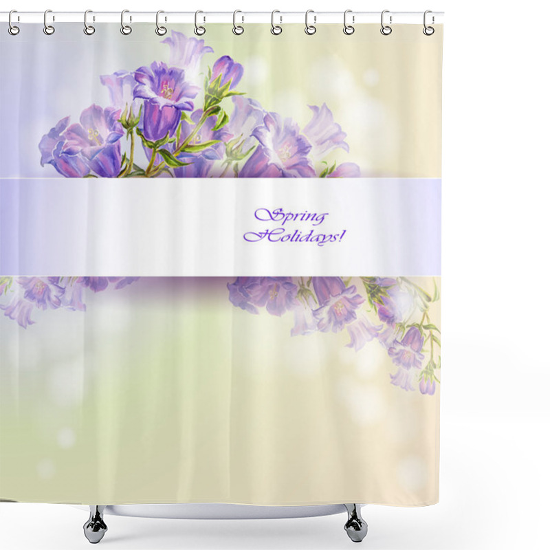 Personality  Spring Flowers Invitation Template Card Shower Curtains