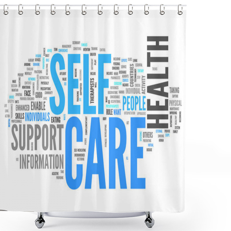 Personality  Word Cloud Self Care Shower Curtains