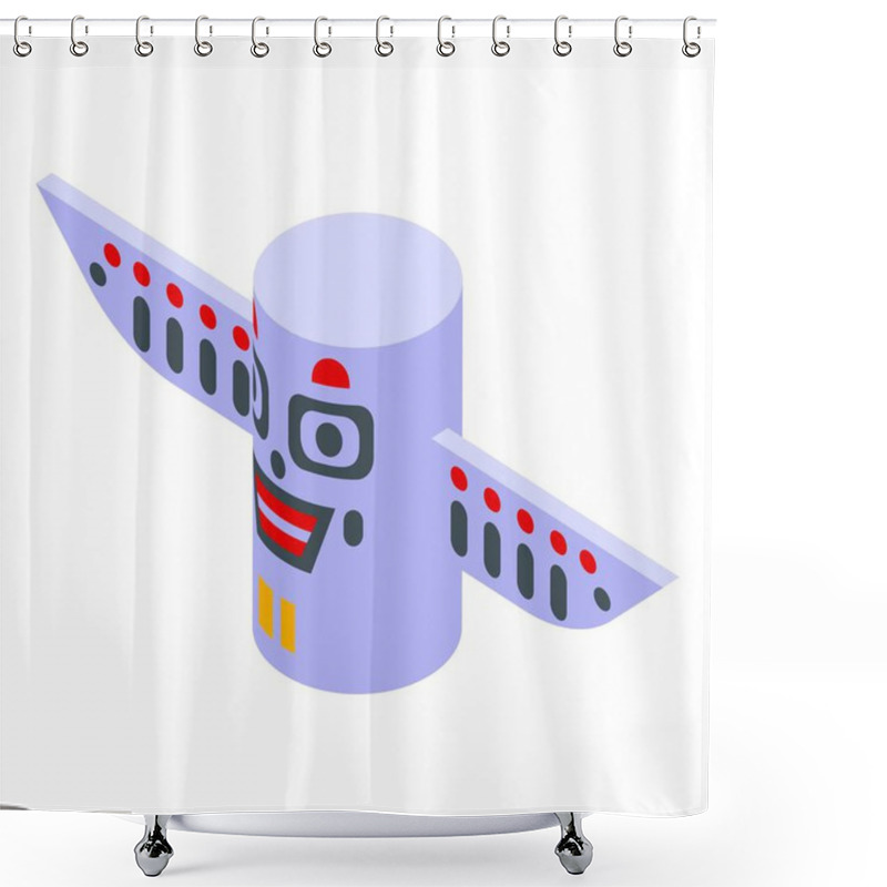 Personality  White Eagle Totem Icon Isometric Vector. Stone American. Party Mask Shower Curtains