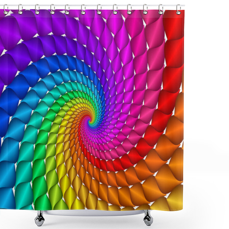 Personality  Psychedelic Rainbow Spiral Texture Background Shower Curtains