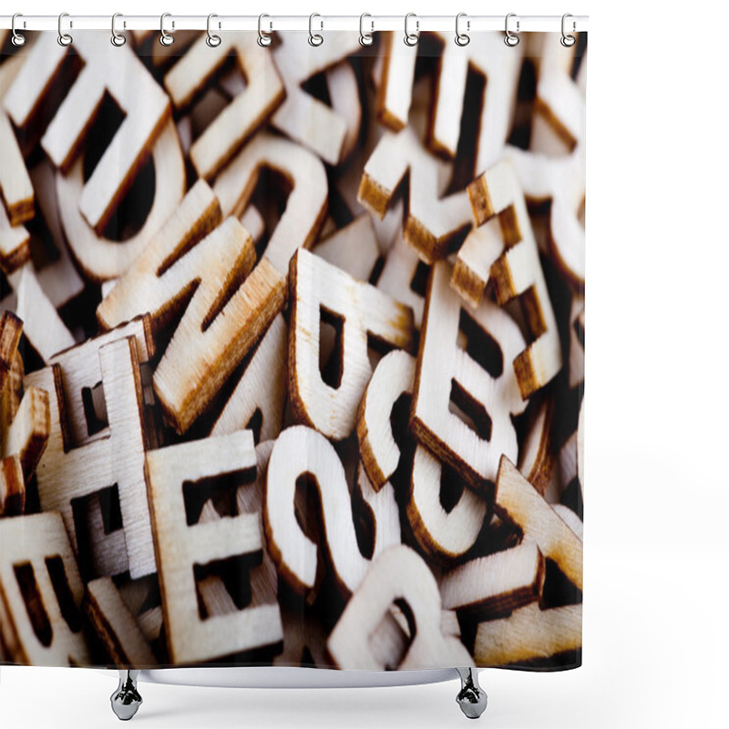 Personality  Jumbled Wooden Letters Close Up Shower Curtains