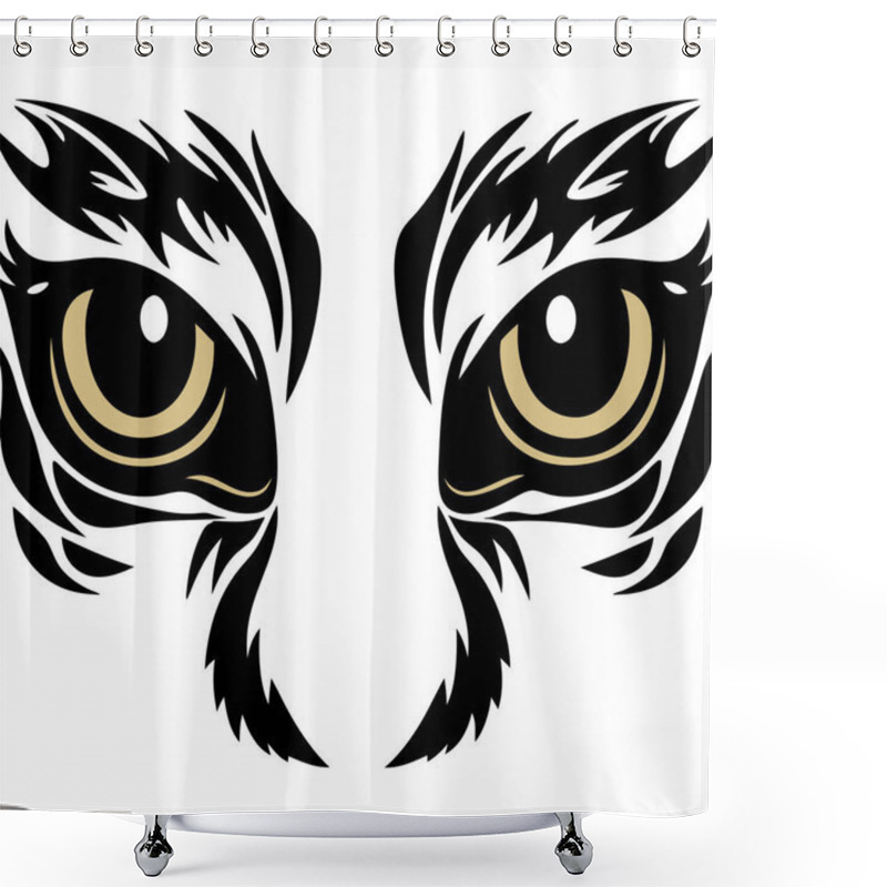 Personality  Lion Eyes Vector Art Illustration Design Shower Curtains