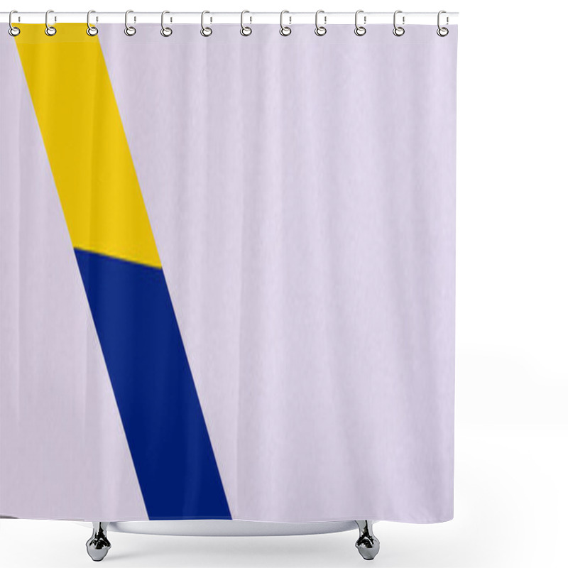 Personality  Blue And Yellow Stripe On Lavender Background, Ukrainian Concept, Banner Shower Curtains