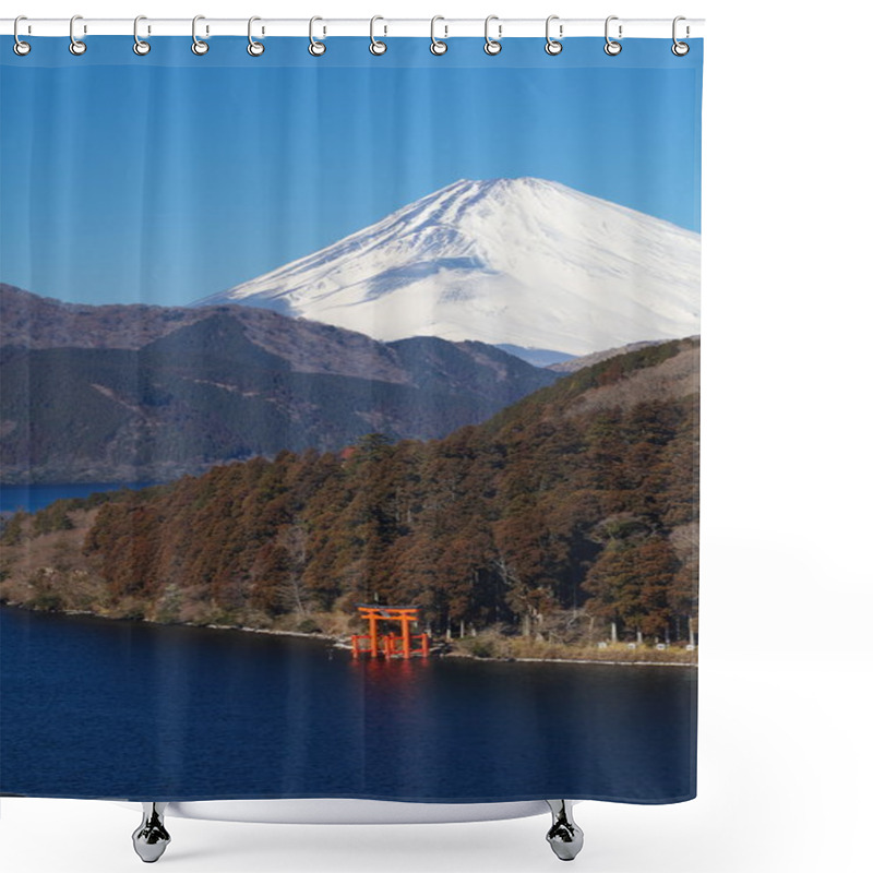 Personality  Mountain Fuji And Ashi Lake Shower Curtains