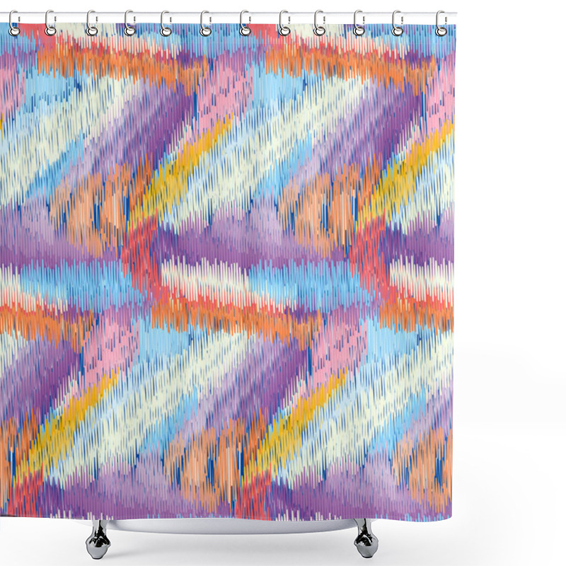 Personality  Bright Seamless Ikat Pattern Shower Curtains