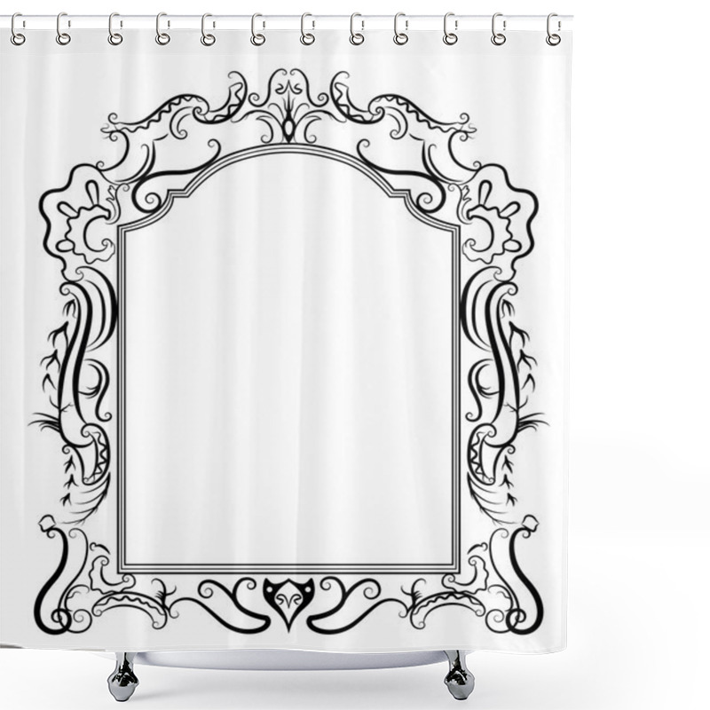 Personality  Stylized Baroque Frame Shower Curtains