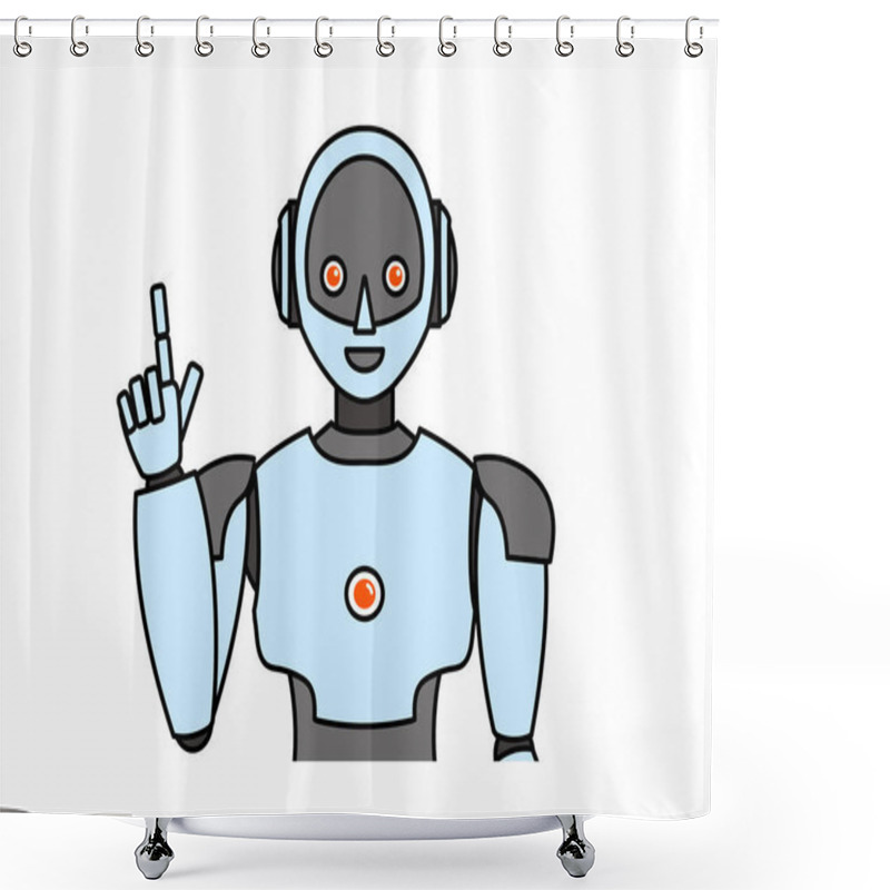 Personality  Illustration Of A Simple Android Robot Shower Curtains