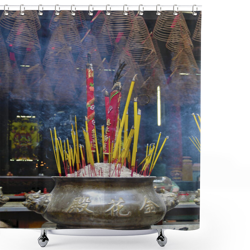 Personality  Smoke Filled Chinese Temple Shower Curtains