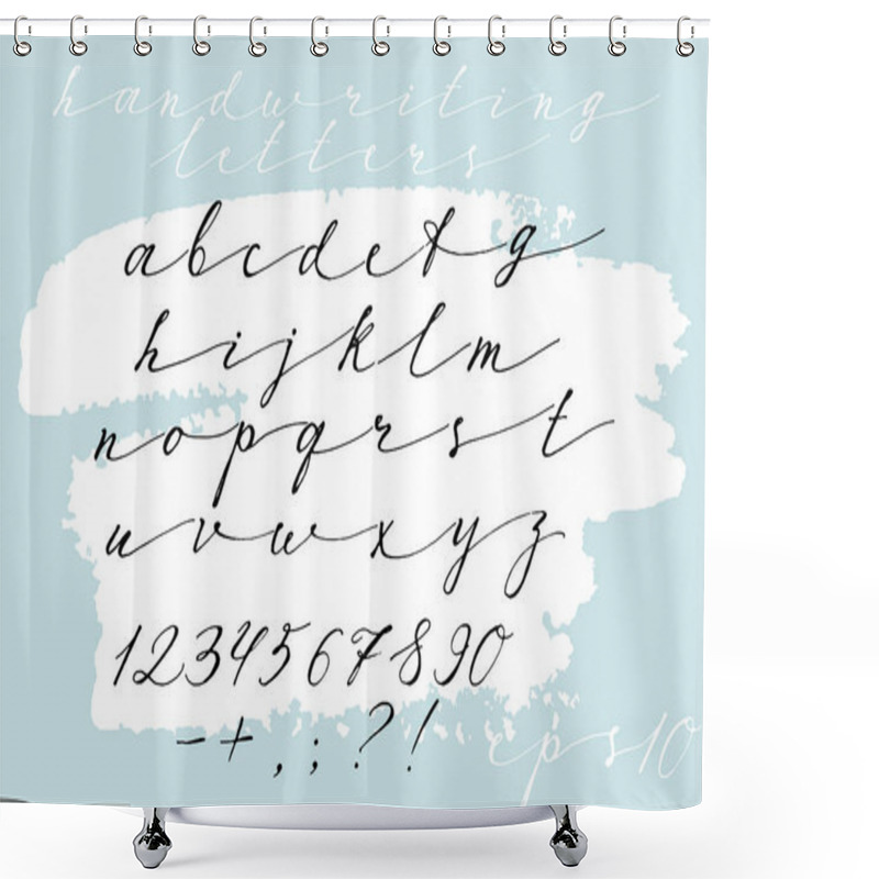 Personality  Calligraphic Hand Drawn Font. Handwritten Alphabet In Elegant Brush Style. Modern Script In Vector. Handmade Thin Artistic Letters. Shower Curtains