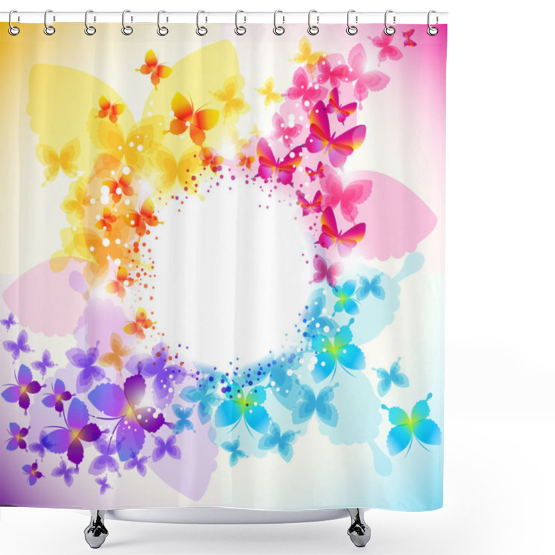 Personality  Elegant Butterfly Background With Space For Text Shower Curtains